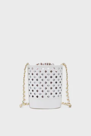 White Leather Arden Bucket Bag