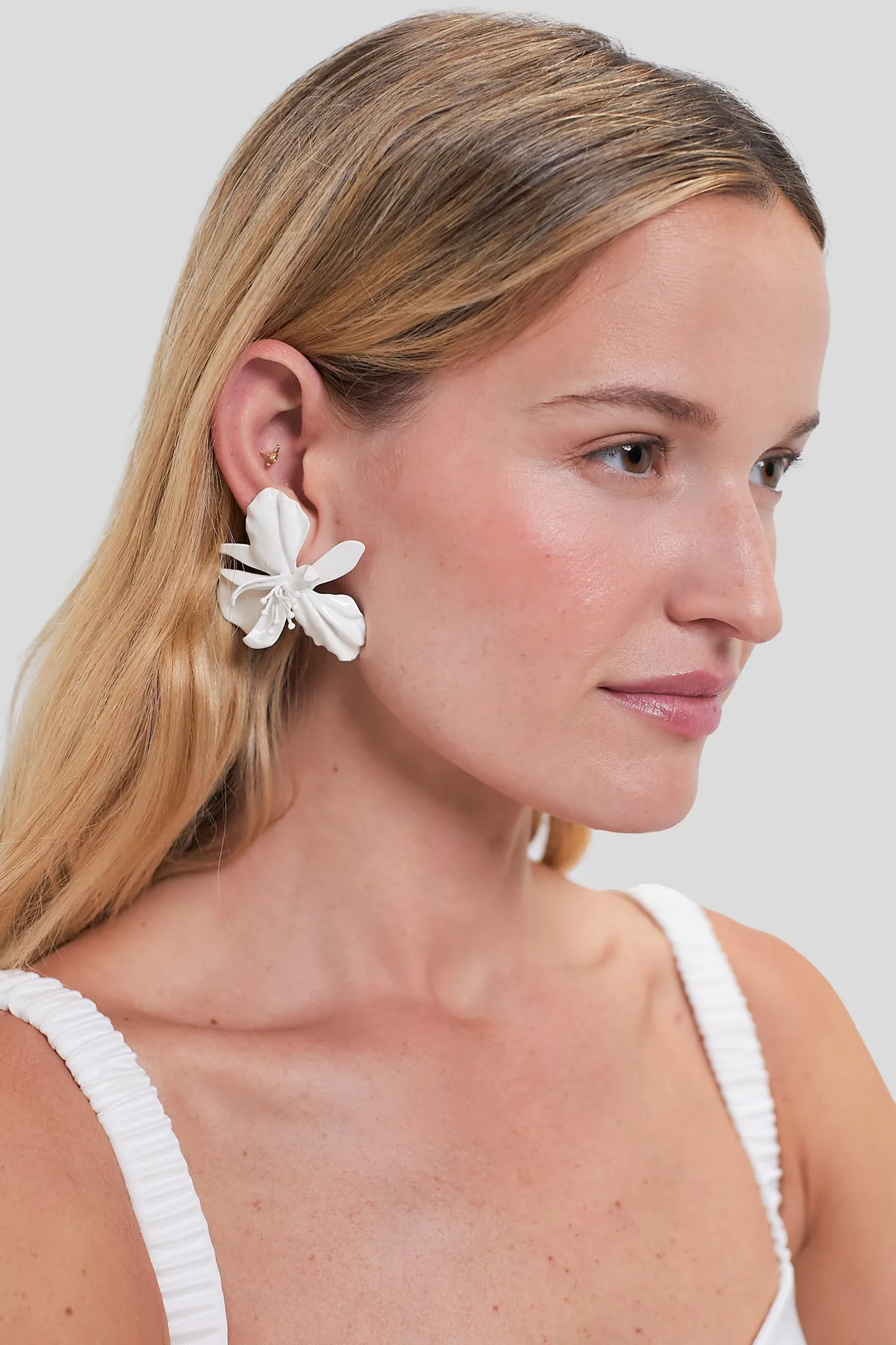 White Mila Earring