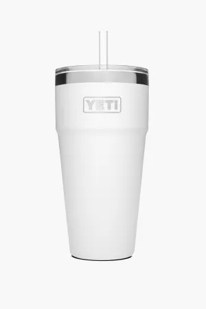 White Rambler 26oz Straw Cup