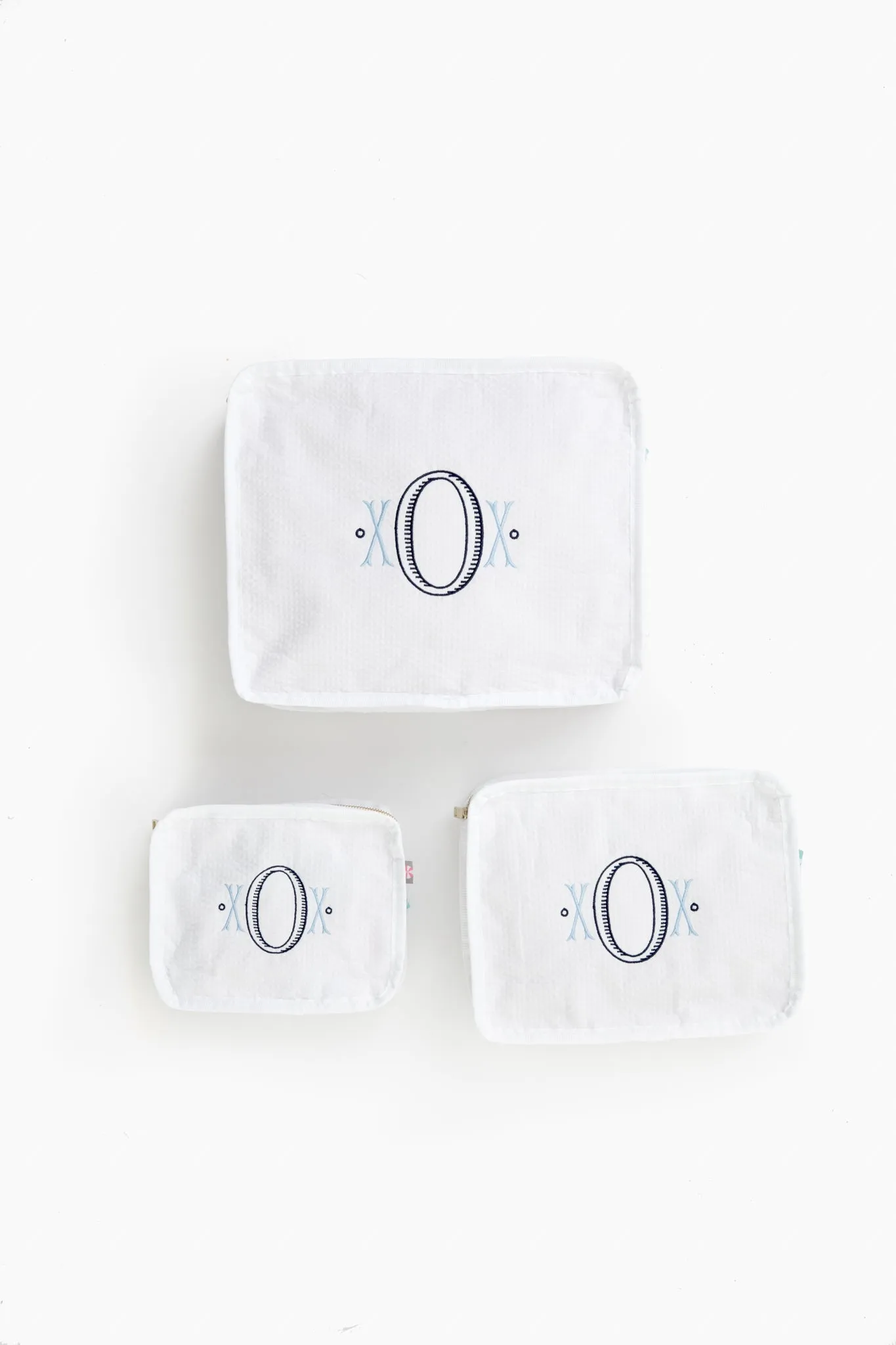 White Seersucker Travel Set