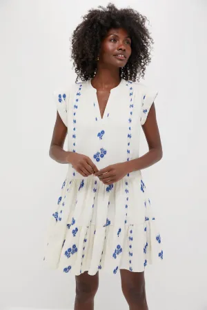 Wicklow Blue Roll Sleeve Mini Dress