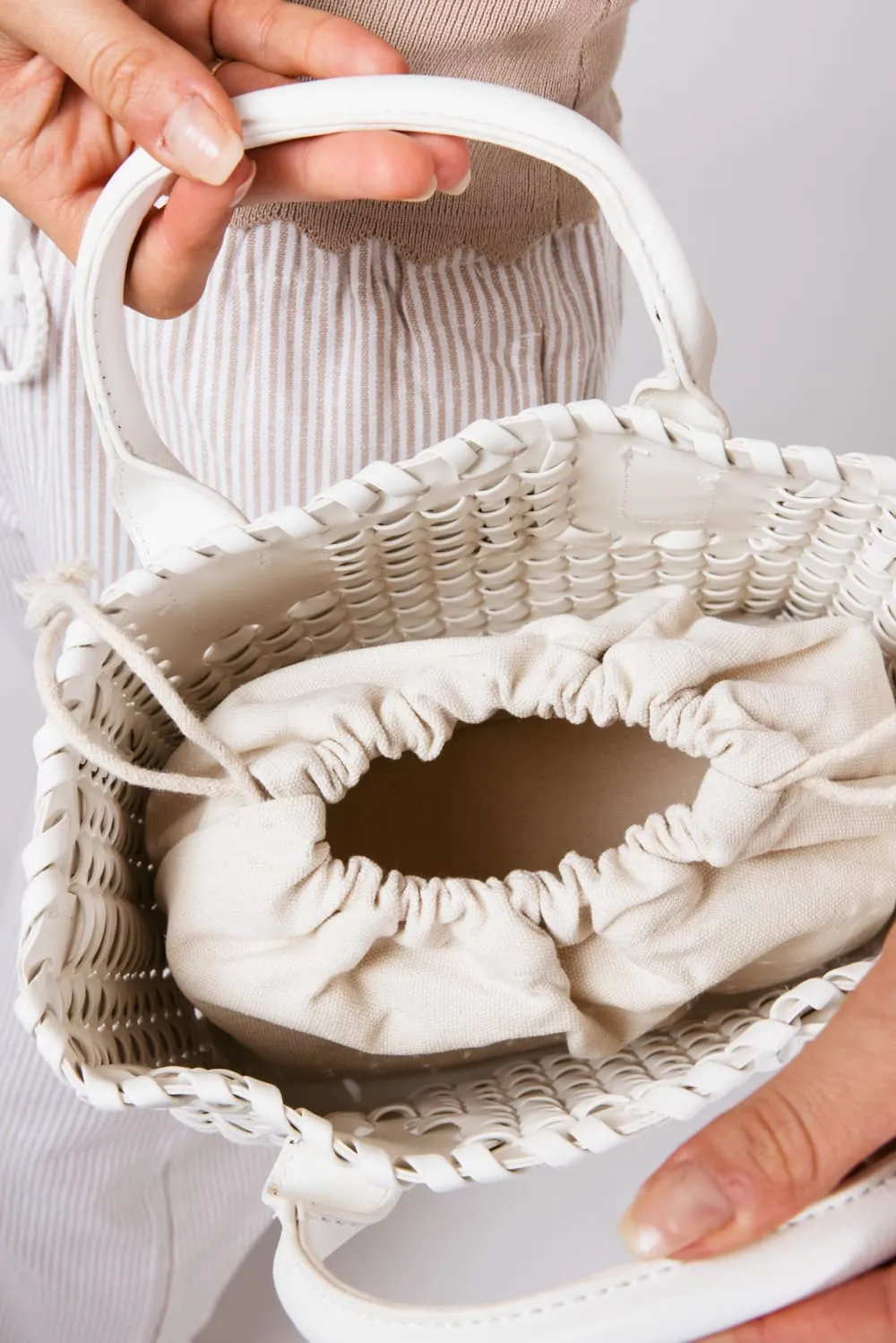 Woven Braided Beach Purse for Women in Ivory | 1500-IVORY