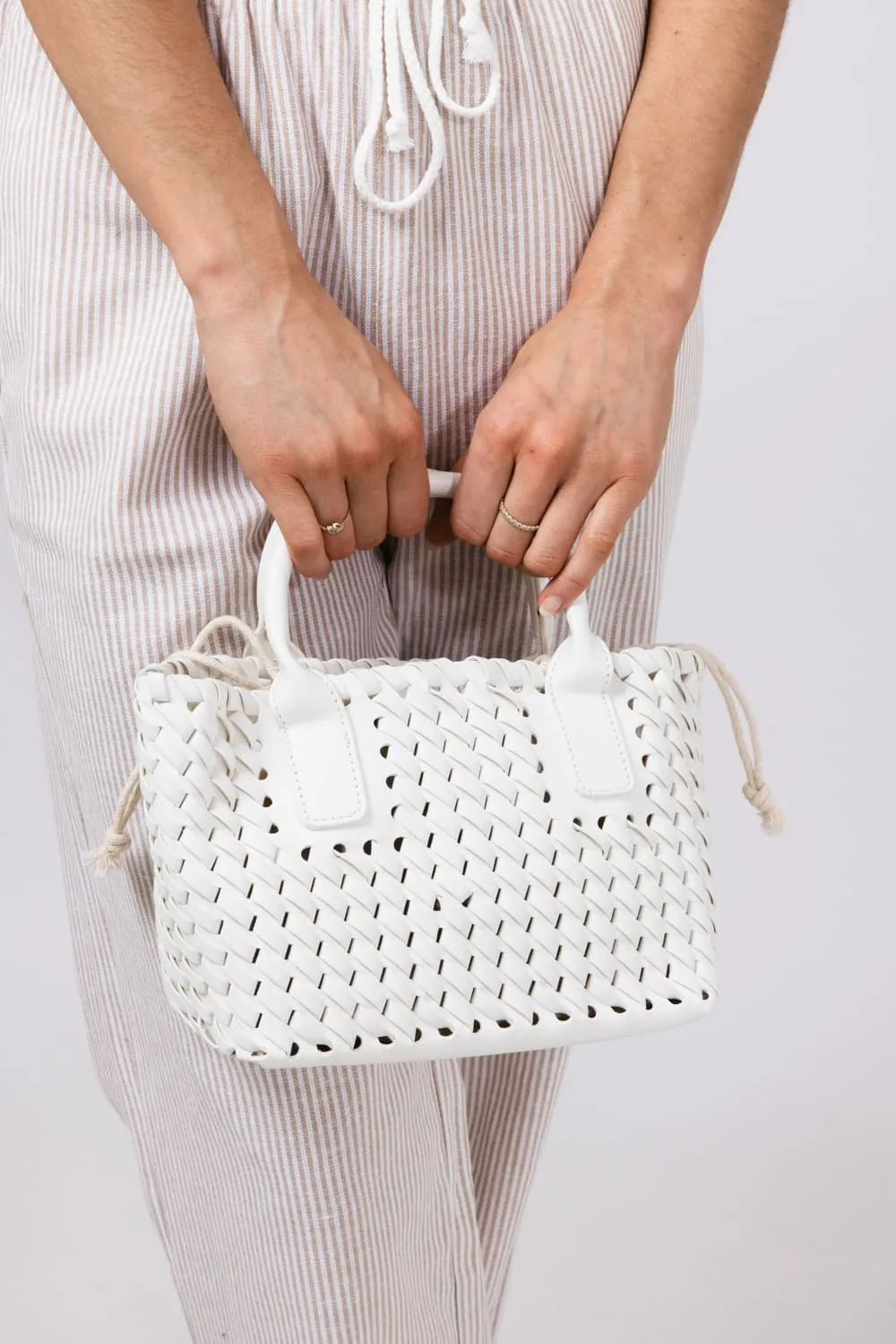 Woven Braided Beach Purse for Women in Ivory | 1500-IVORY