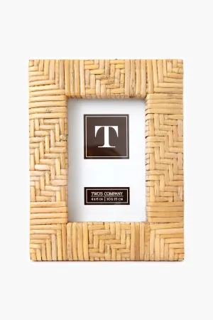 Zig Zag Rattan 4x6 Picture Frame